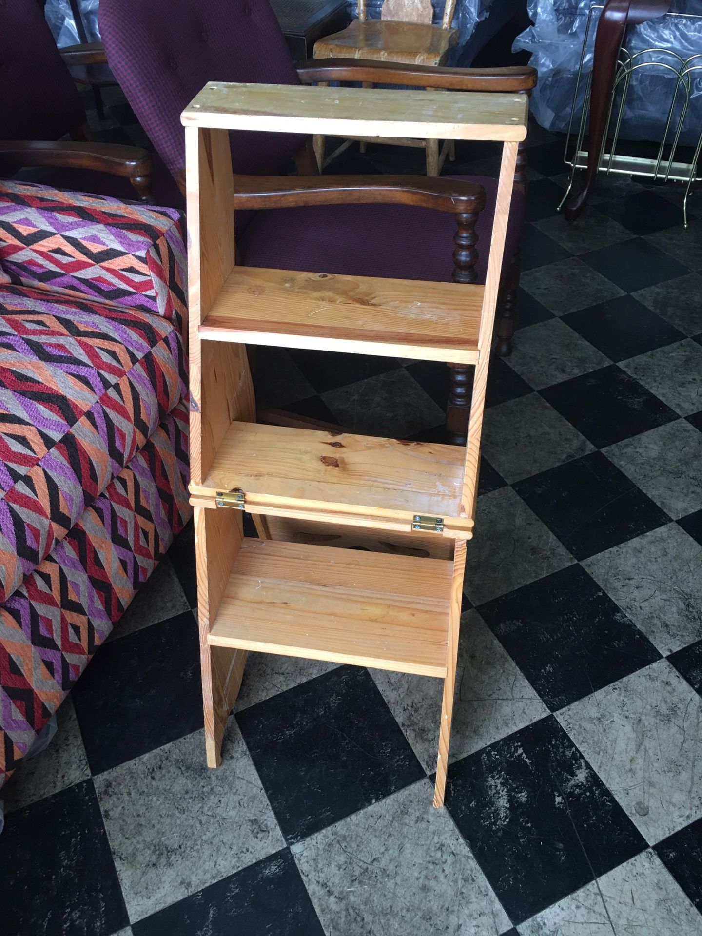 Wooden stepstool chair