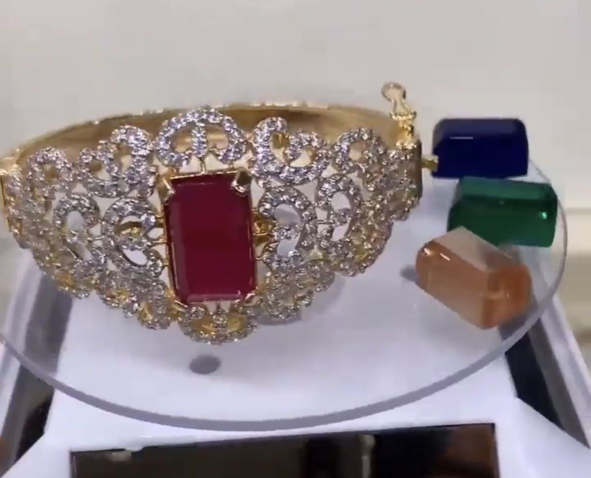 silver pure 925 22kt gold plated in both stones real or semi pericouse, Red ruby