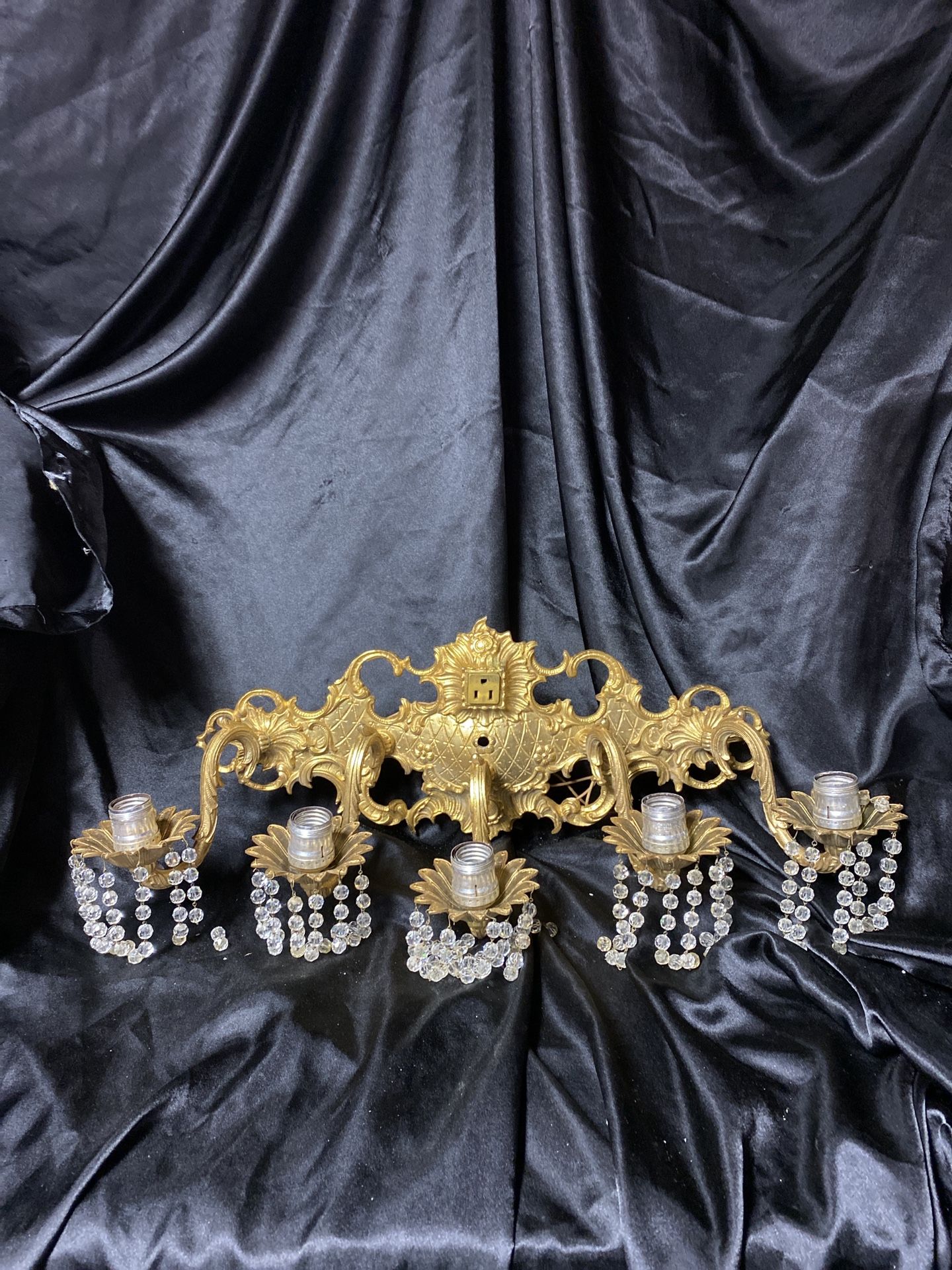 Vintage Wall Lighting Brass Look Five Lights