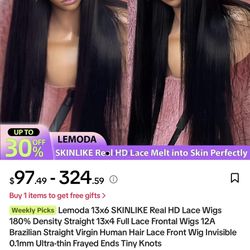 Lemoda 13x6 SKINLIKE Real HD Lace Wigs 180% Density Straight 22 inches