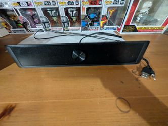 Black Desktop Soundbar Speaker with Cable