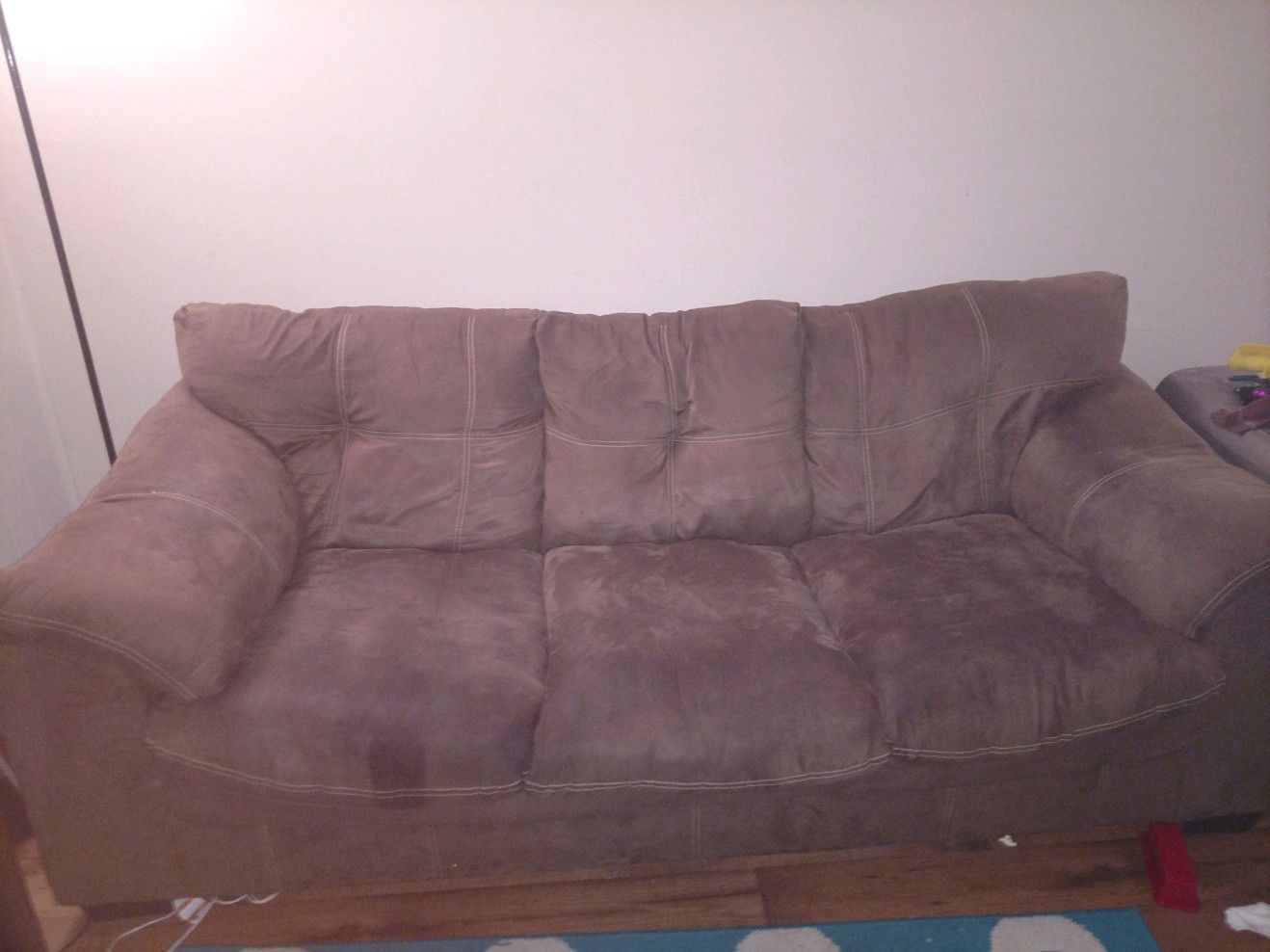 Need gone today! Brown microfiber couch and loveseat