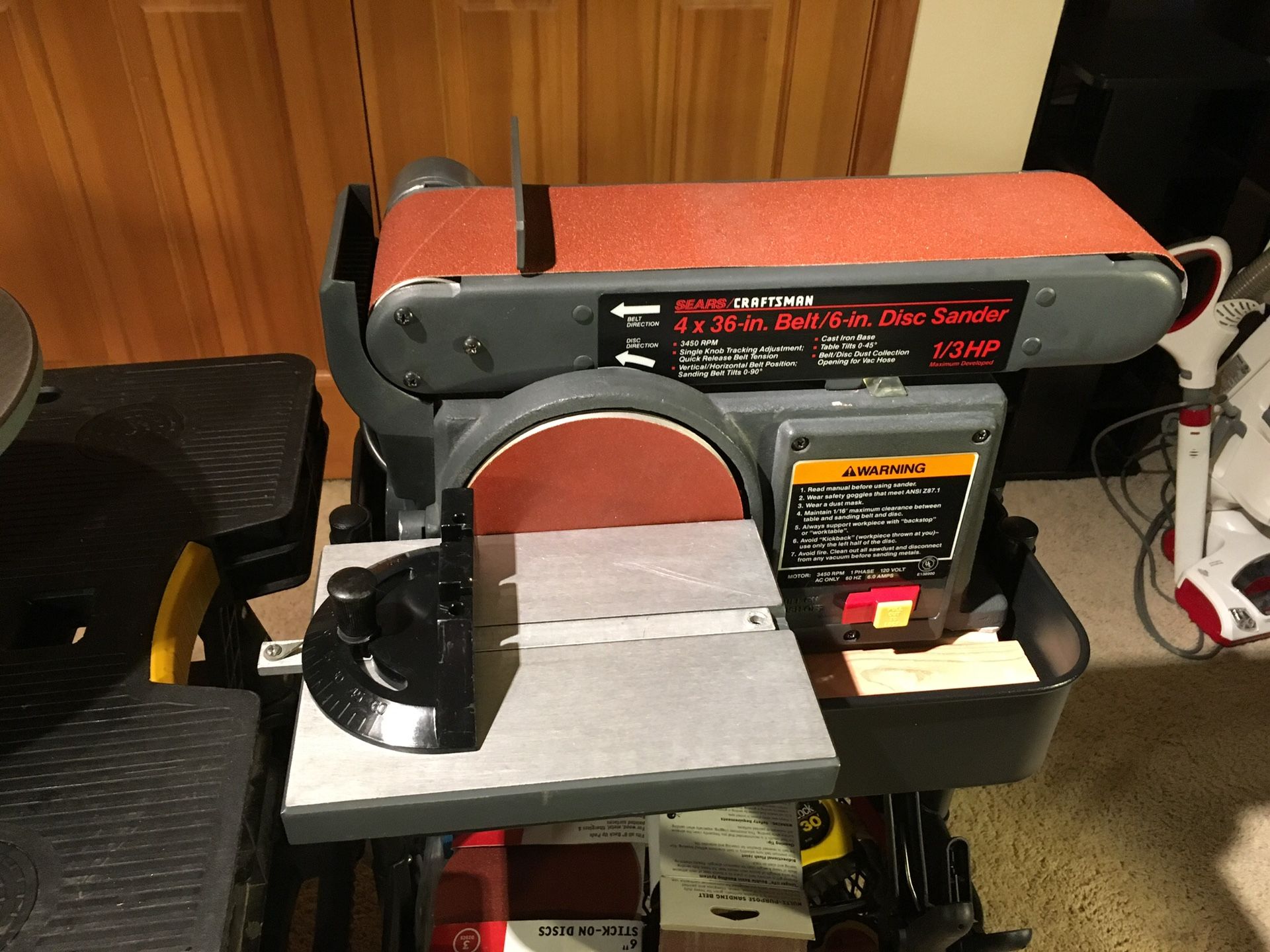 SEARS/CRAFTSMAN BELT/DISC SANDER MODEL#113.226431 (FULLY RESTORED W/ ALL ORIGINAL PARTS & ACCESSORIES)