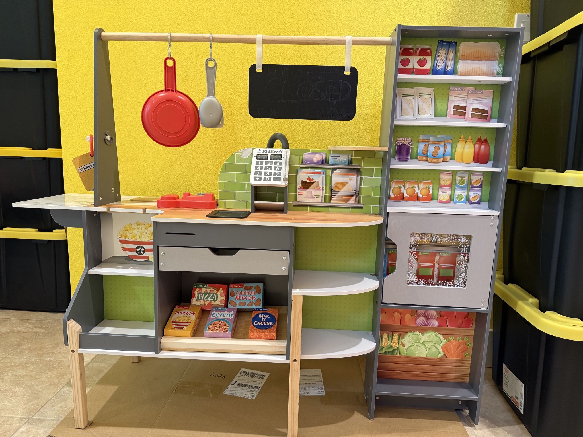 KidKraft Alexa-Enabled 2-in-1 Wooden Kitchen & Market & Many extras
