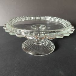 Vintage Glass Cake Plate 7”