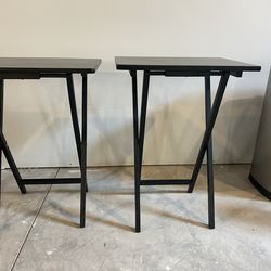 Set Of Black Wood Foldable End Tables. $10 Each Or $20 For Both