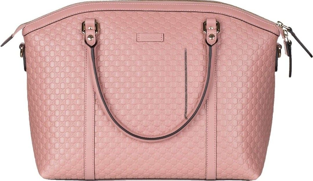 Brand NEW Authentic Gucci Pink Leather GG Guccissima Signature Tote Bag