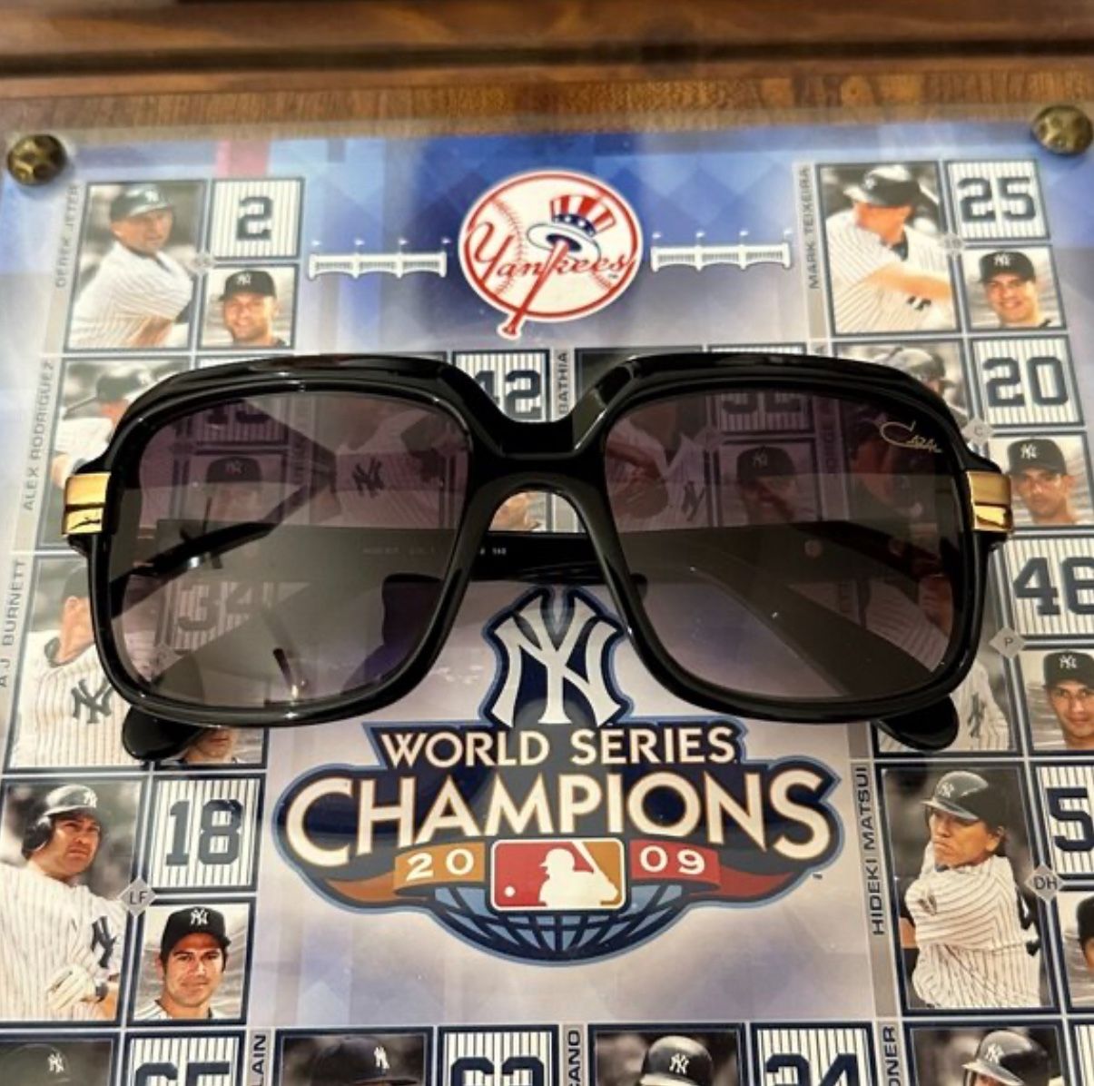 Authentic Cazal 607 Sunglasses Legends Black Gold Grey Lenses