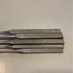 Vintage Set Of Craftsman Center Pin Punches 