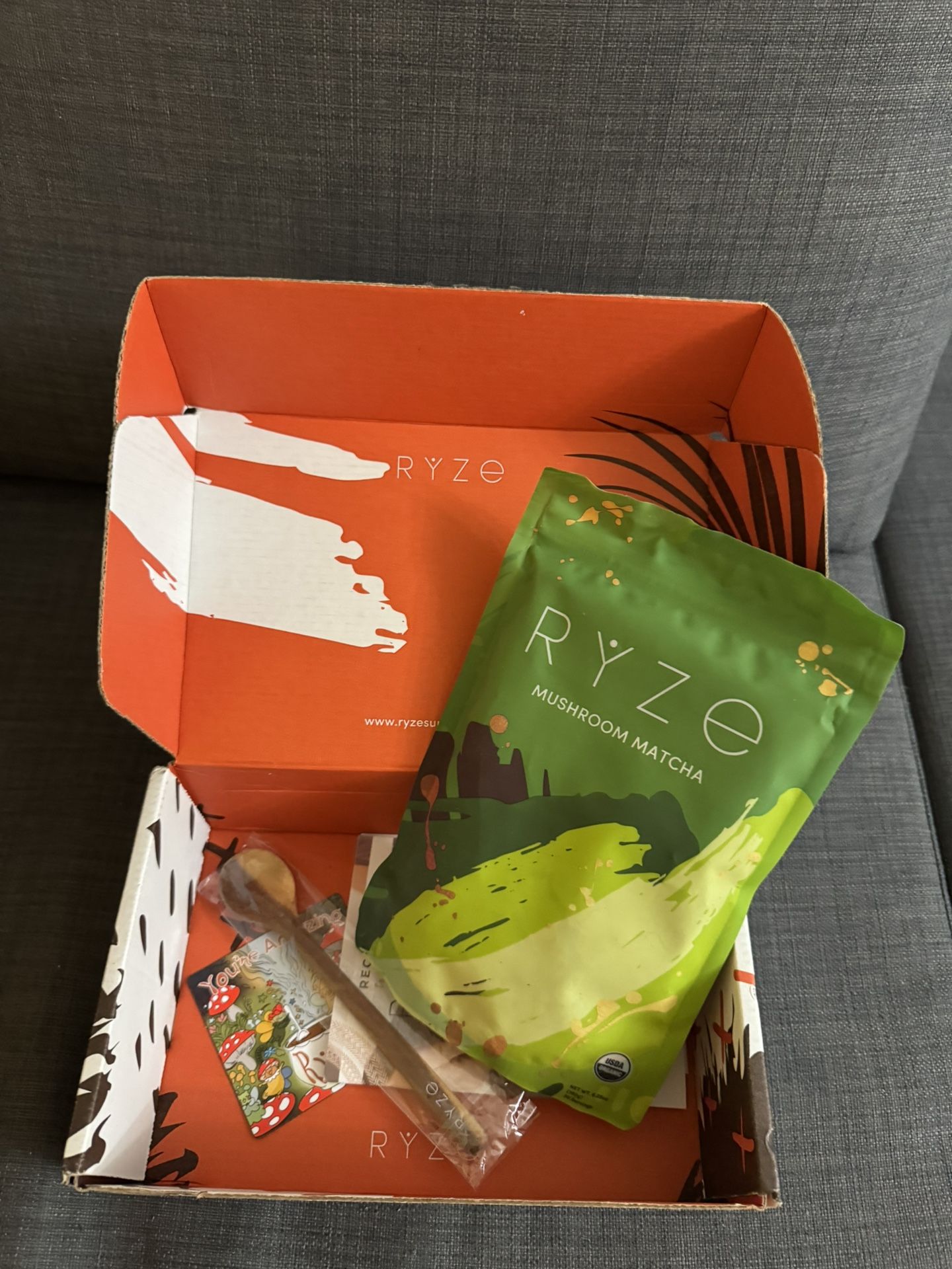 RYZE Mushroom Matcha With Spoon Included, Sealed