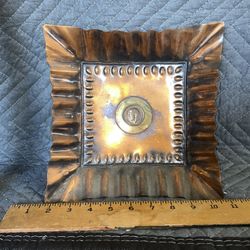 Early 1900s 1913 GEORGIVS V DEI GRA:BRITT:OMN:REX FID:DEF:IND:IMP One Penny England Inset Copper Dish