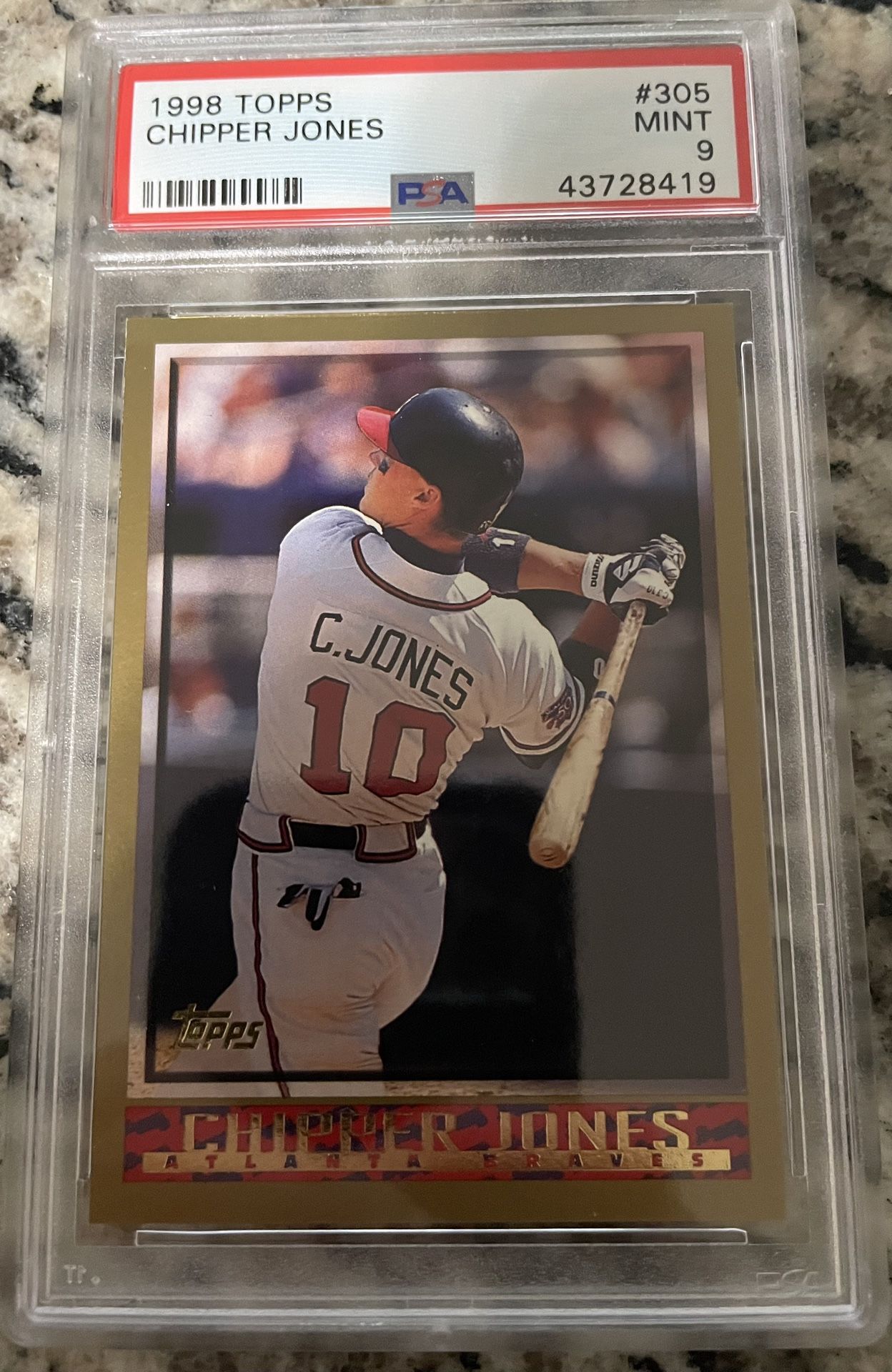 1998 Topps HOF Chipper Jones #305 PSA 9 Mint