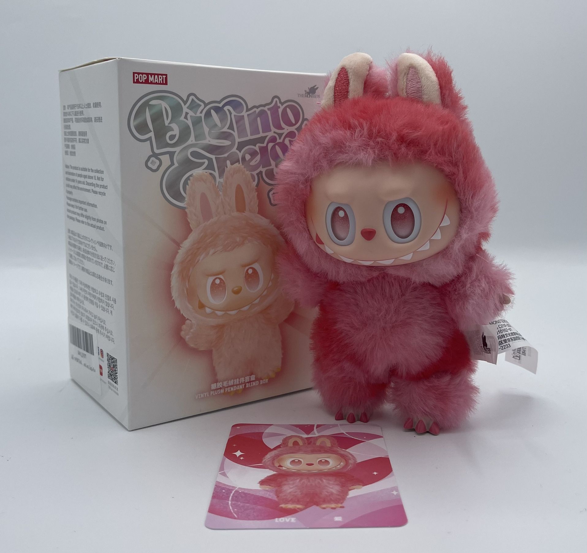 Pop Mart Labubu Big Into Energy V3 "Love" Vinyl Plush Doll Pendant