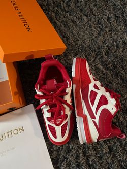 LV Skate Sneaker - Red & White Low-Top