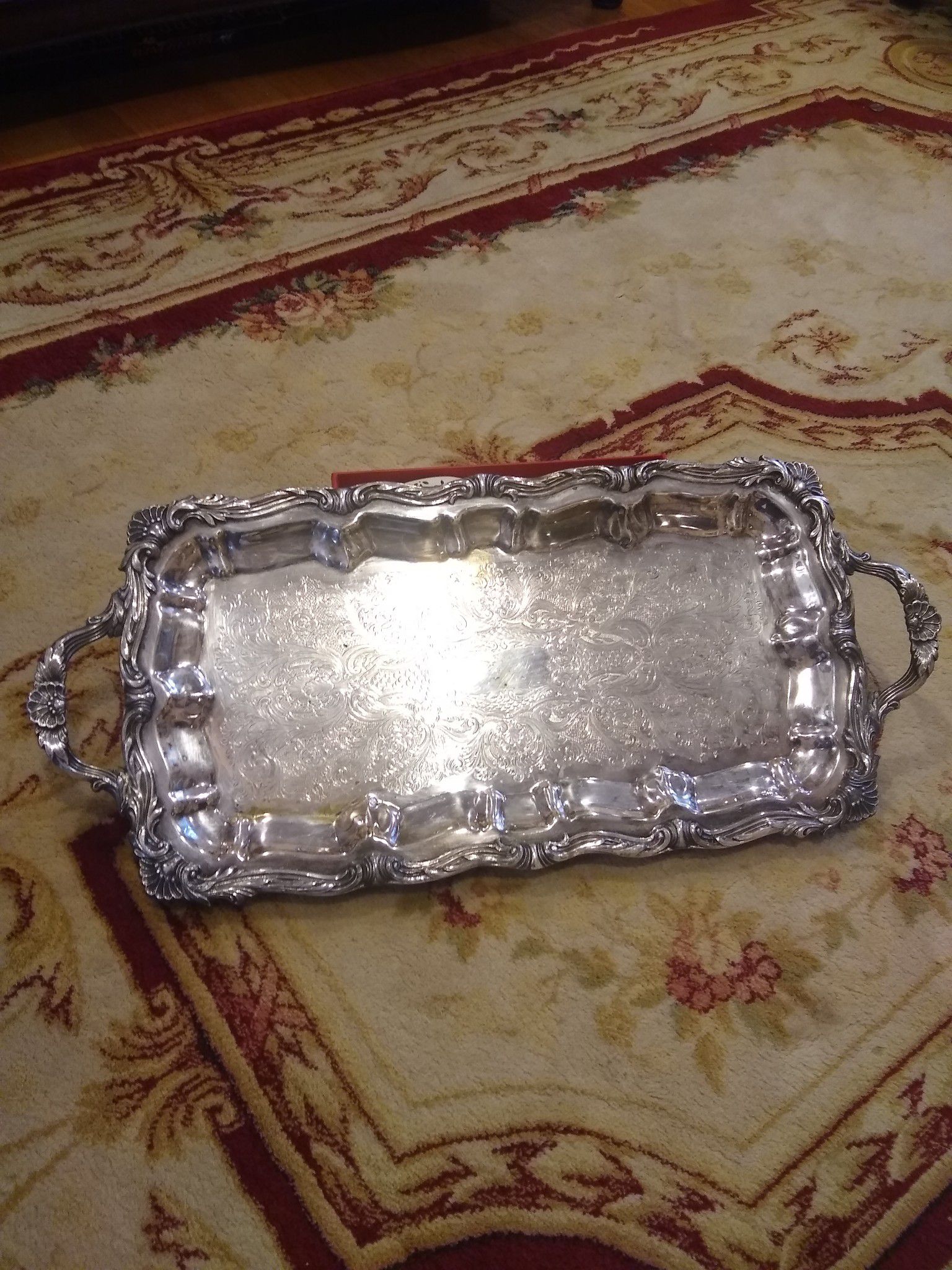 Serving Tray F.B. Rogers Silver plate L 21" W 11" with out handle