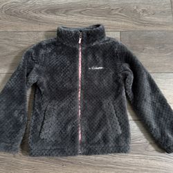 Columbia Girls Gray XS Sherpa Full Zip Fleece Jacket 100% Polyester