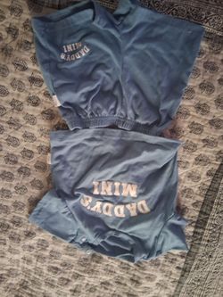 Daddy's Mini Baby Romper Set Blue