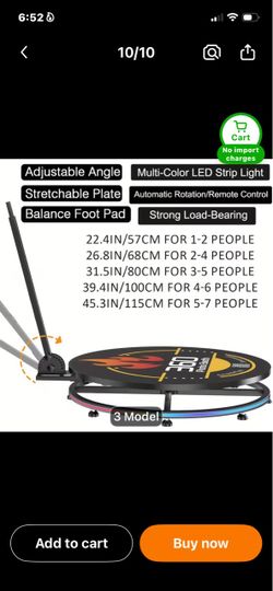 360 Photo Booth with LED Strip Light