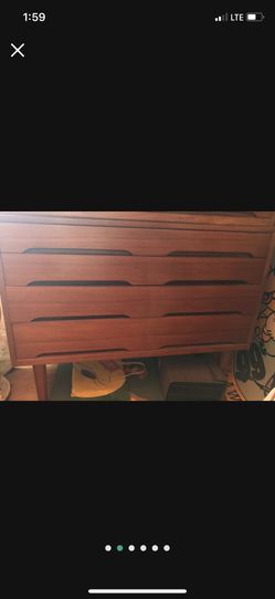 Danish Modern Mid Century 4 Drawer Dresser 1940s 50s