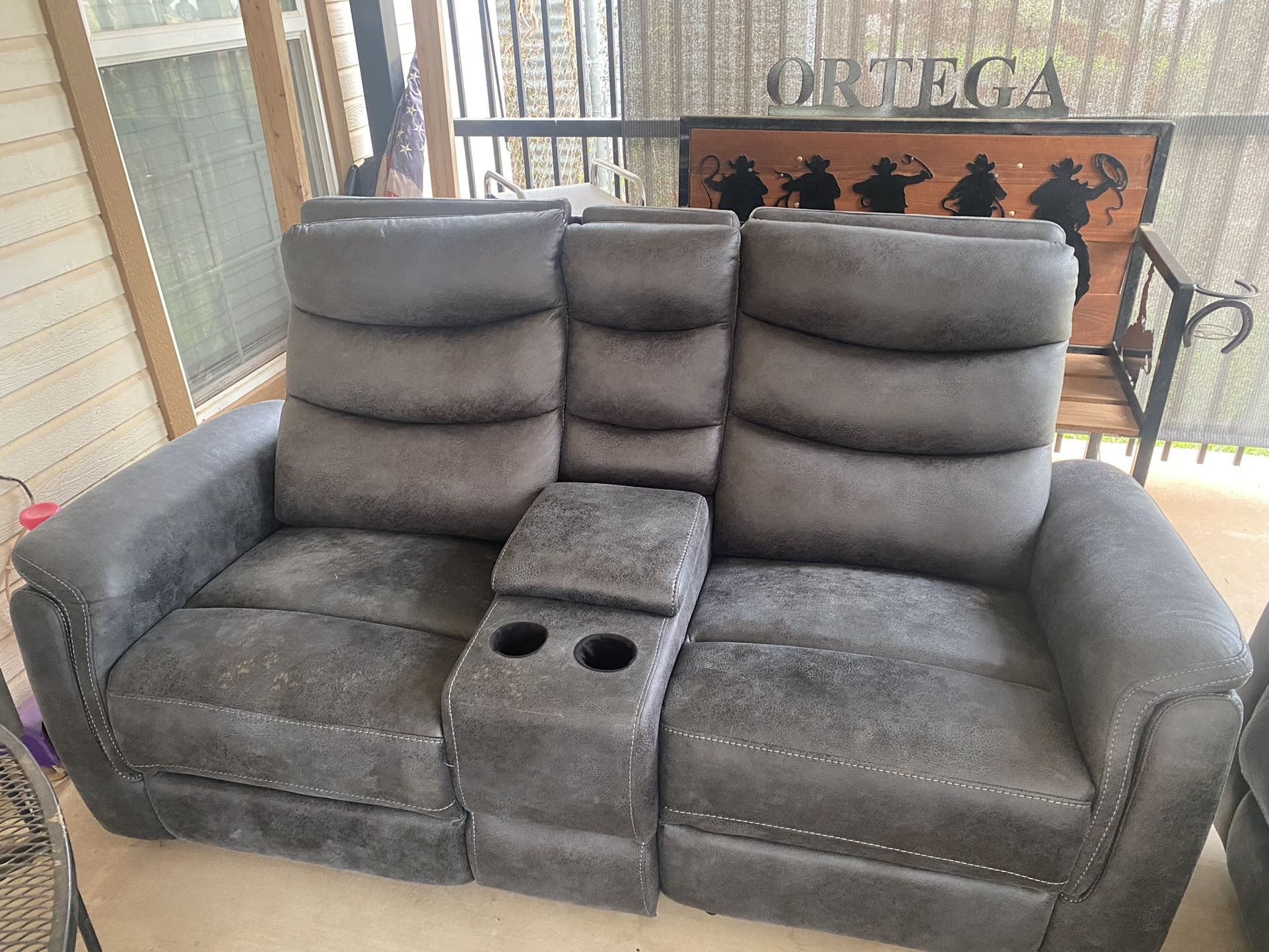 Grey Sofa And Love Seat 