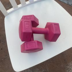 Set of Two Dumbbells 5 Pounds Each One Of Weights 