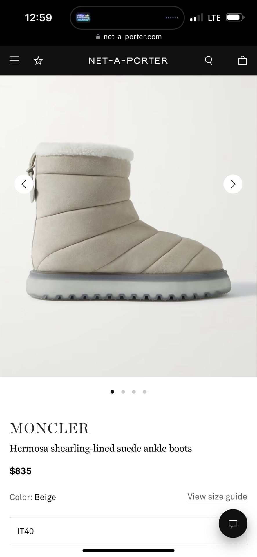 Moncler Hermosa Suede Ankle Boots
