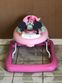 LIKE NEW MINNIE MOUSE BABY ACTIVITY WALKER MUSIC LIGHTS AND SONGS WORKS!!!!