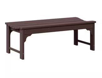 Dark Brown Outdoor Backless Wood Bench