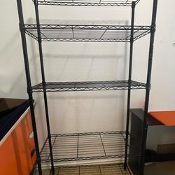 Black Metal Wire Shelving Unit – 4 Tier Storage Rack (Adjustable)