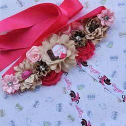 Little Cowgirl Baby Shower Sash,mom To Be Belly Sash