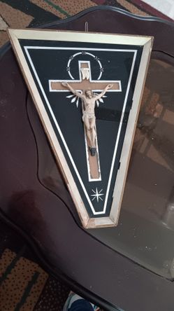 Religious  Frame..glass/wood 15x10