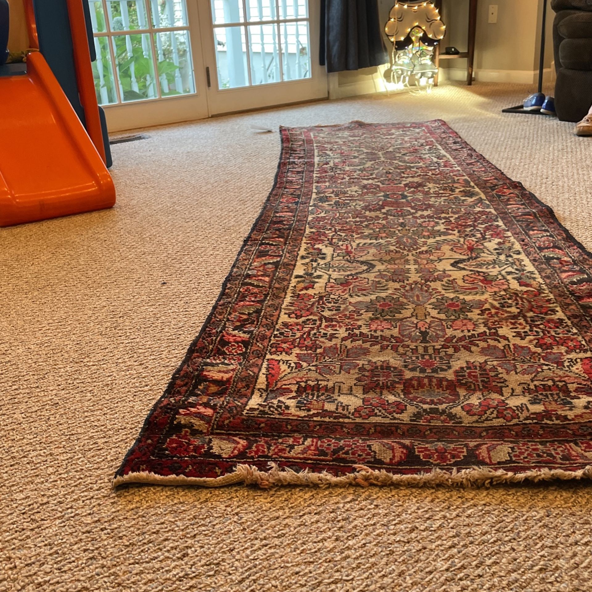 Handmade Antique Persian Abadan Rug