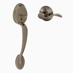 SCHLAGE FE285 PLY 620 Acc LH Plymouth Trim Lower Half Front Entry Handleset with Accent Left Hand Lever, Antique Pewter

