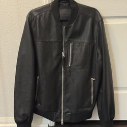 AllSaints Leather Bomber Jacket (XL) – Discontinued / Rare – Excellent Condition