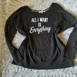 Victoria Secret Black Sweatshirt Top 