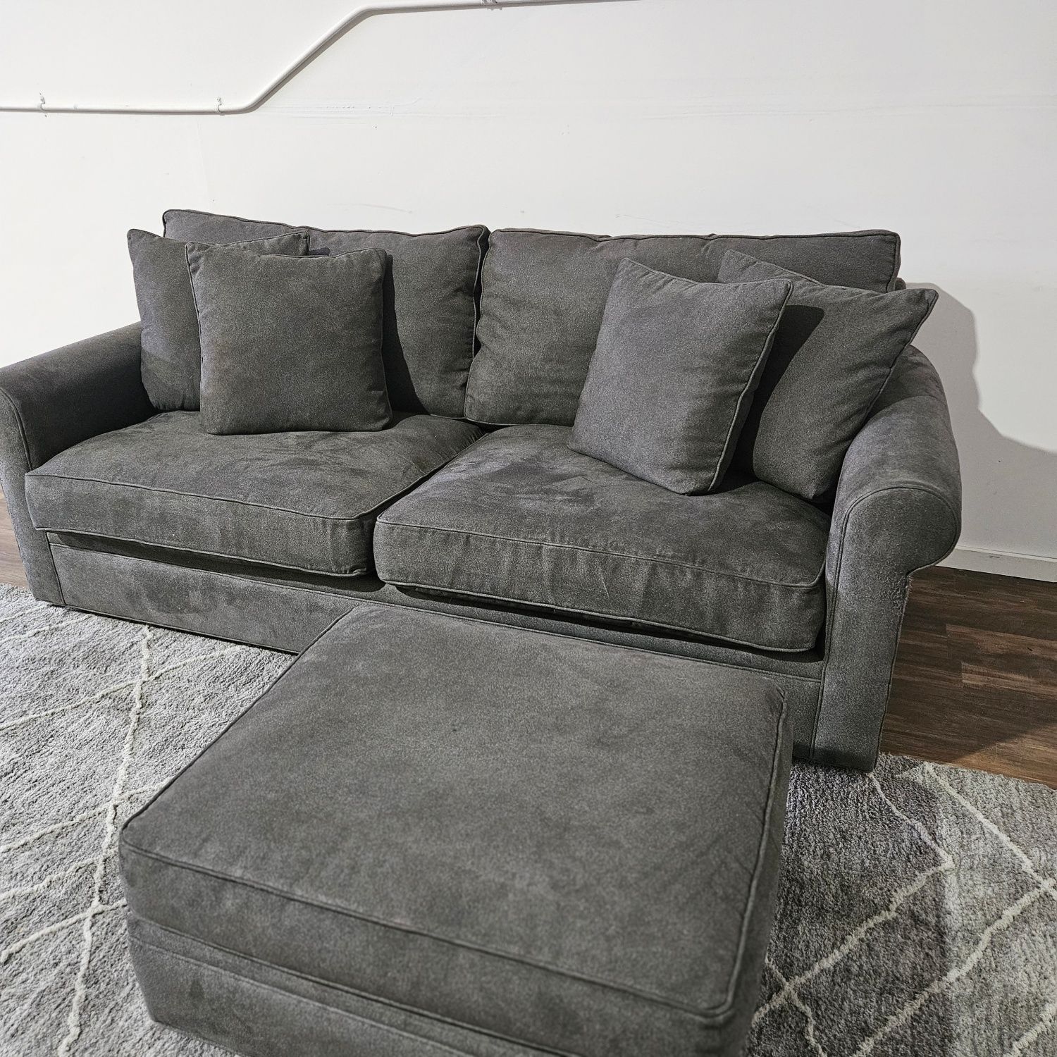 Crate and Barrel Sofa with Ottoman - Free delivery
