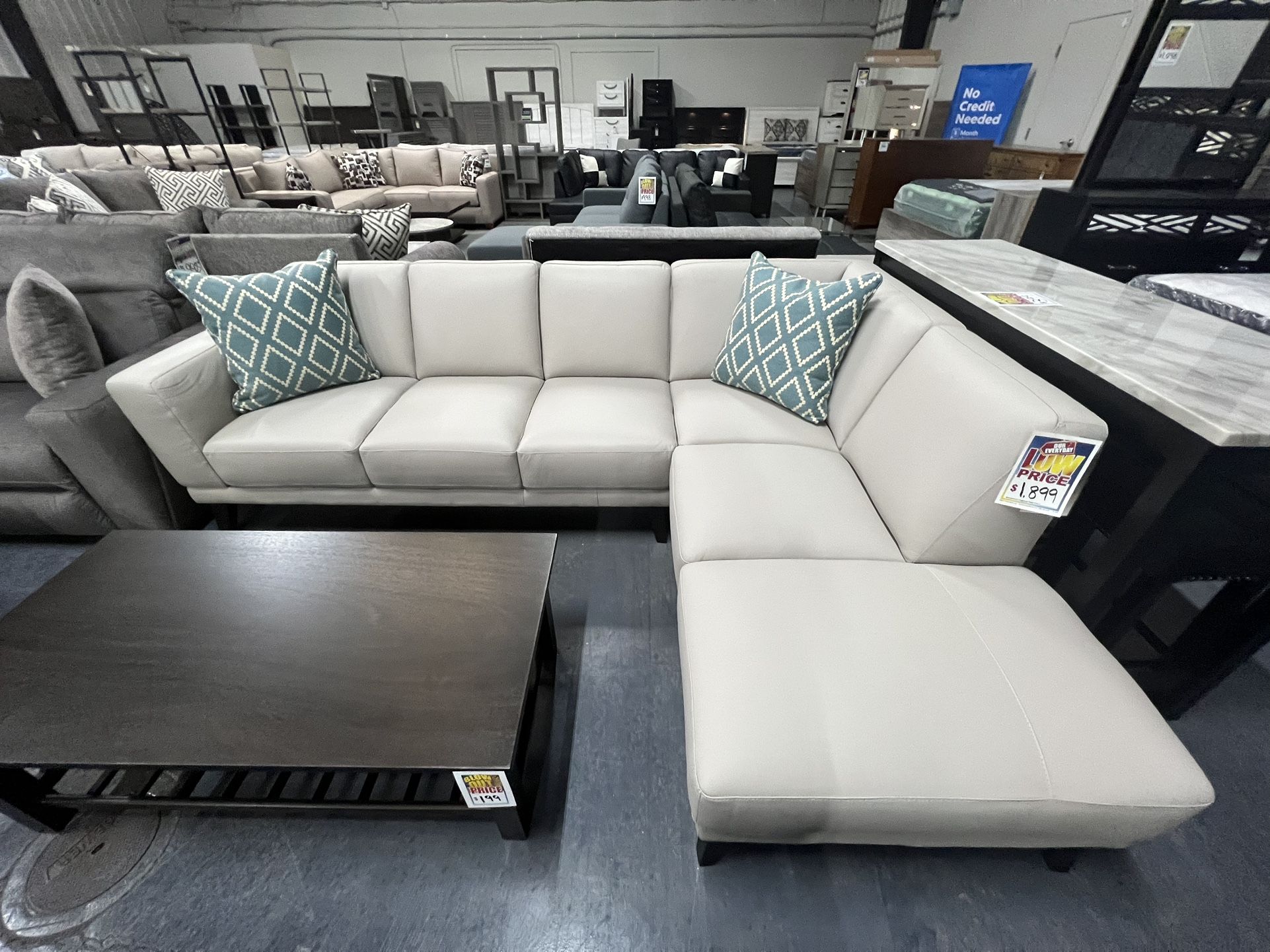 Genuine Leather Sectional