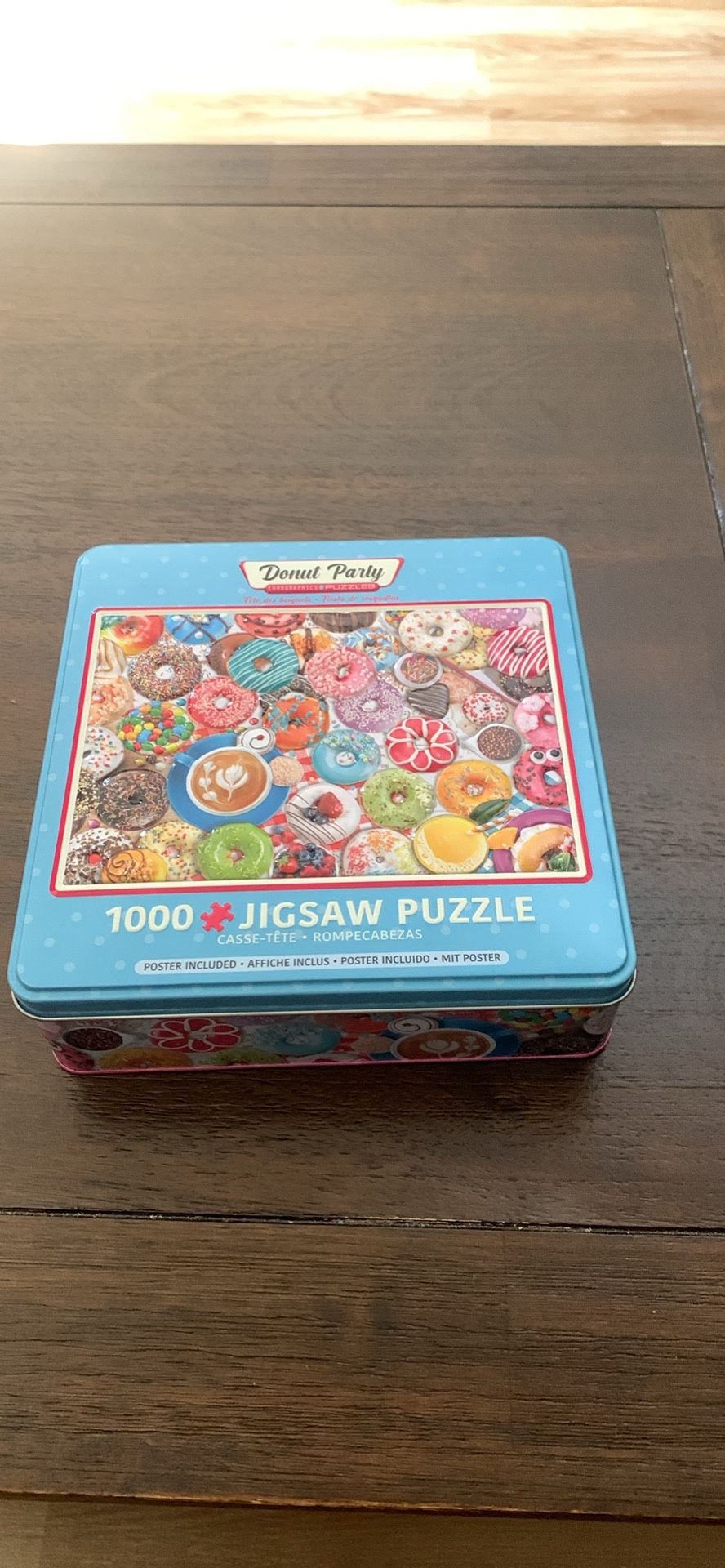 Donut Party 1,000 piece puzzle Eurographics puzzle - poster included in tin