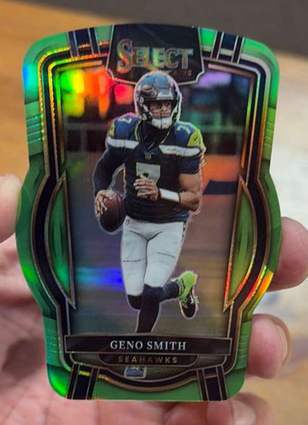 Geno Smith 2022 Panini Select - Neon Green Prizm Die Cut