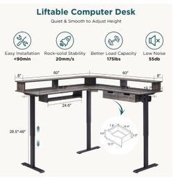 FREE Corner Desk Power Height Adjustablef