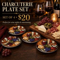 MSC Sommelier Collection plates set of 4 charcuterie