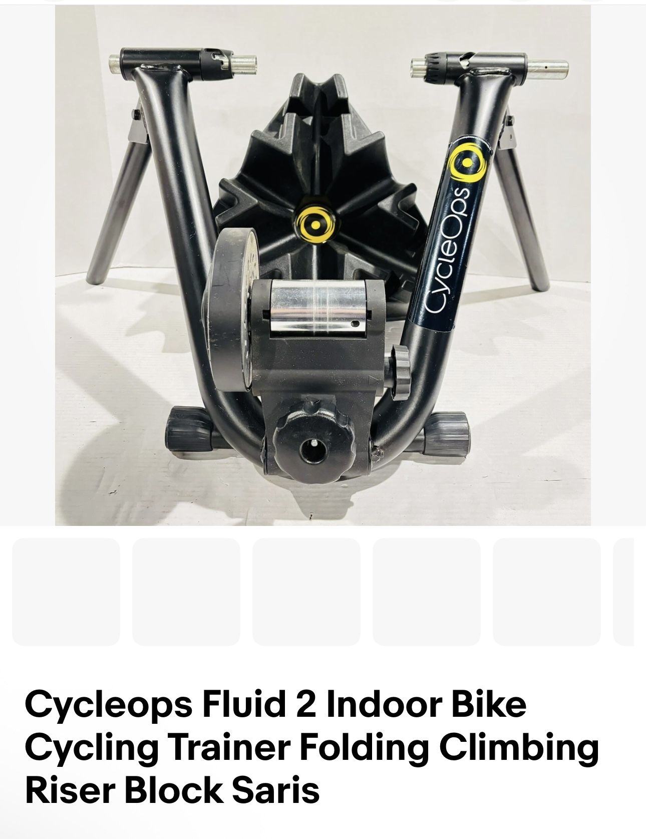 CycleOps Fluid 2 Indoor Bike Trainer + Climbing Riser Block – Barely Used, Excellent Condition