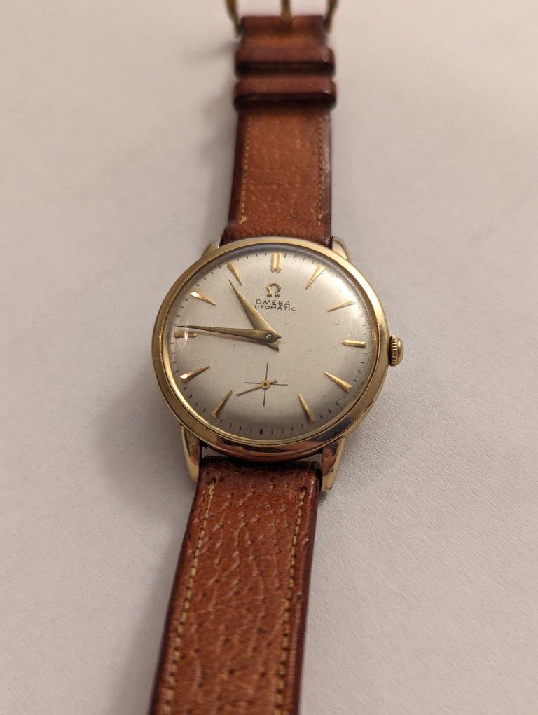 Vintage Omega Automatic Cal 342 14K Gold Watch