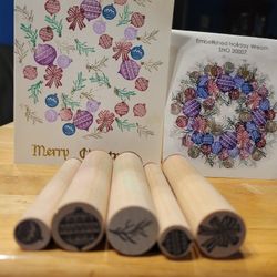 Holiday Wreath Rubber Stamp Set