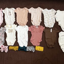 Baby Girl Assorted Bodysuit/onesies 3-6 