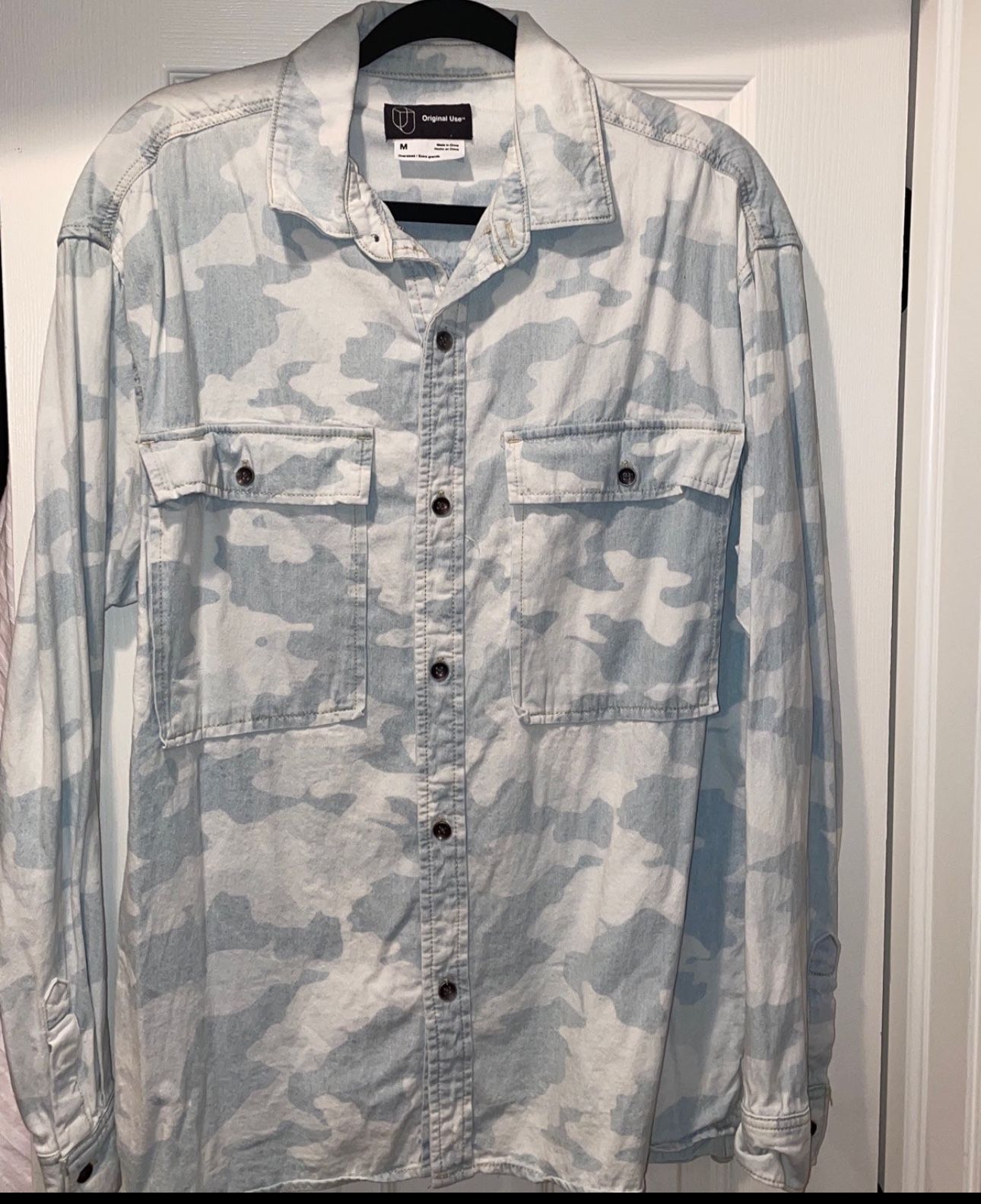Camo Denim Button Up