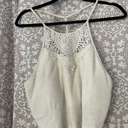 Beige Crotchet top