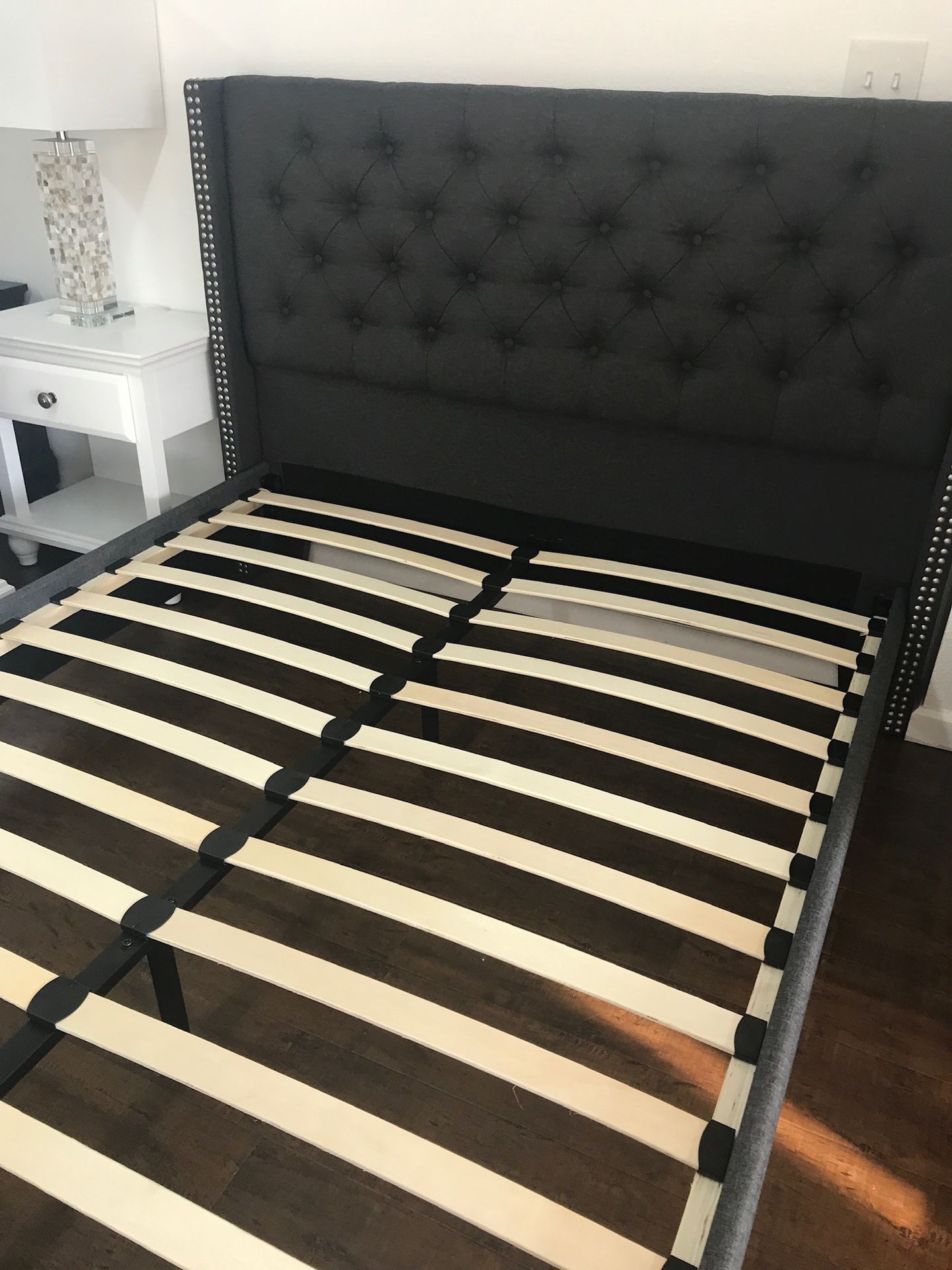 QUEEN BED FRAME $200 $20 DELIVERY 💥 • Brand new in box • Hardware & instructions included • Price is firm • We do not assemble