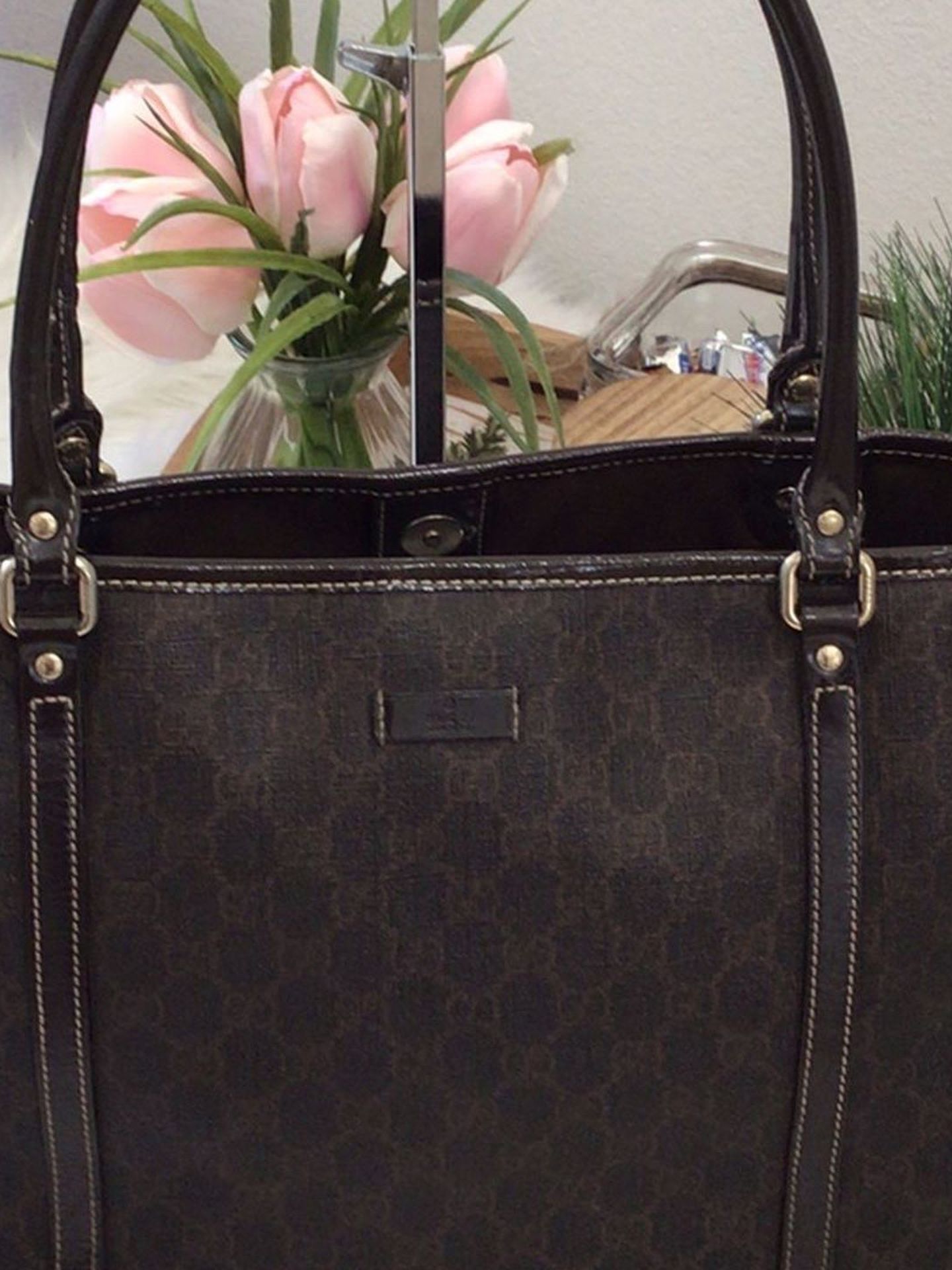 Authentic 100%GUCCI GG Plus Monogram Medium Joy Tote