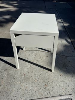 White Nightstand with Drawer